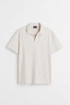H & M - Regular Fit Cotton Polo Shirt - Beige