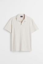 H & M - Regular Fit Cotton Polo Shirt - Beige