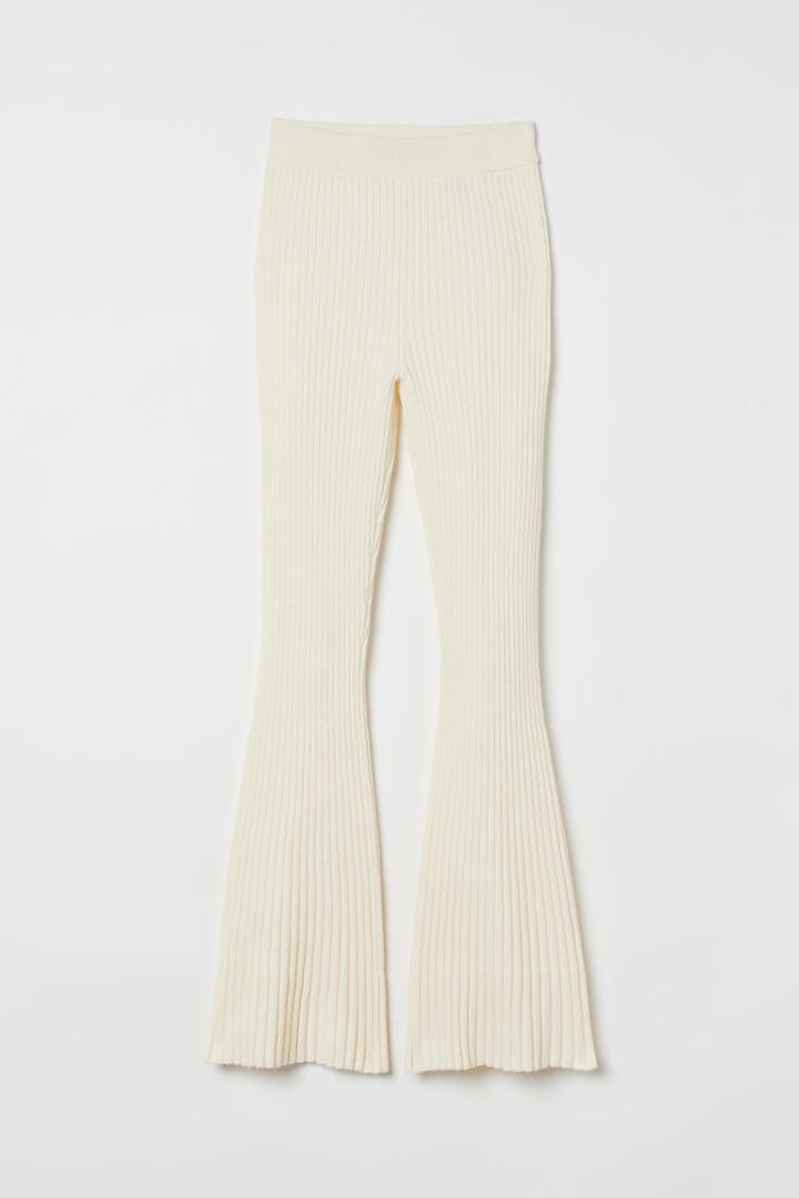 H & M - Rib-knit Pants - White
