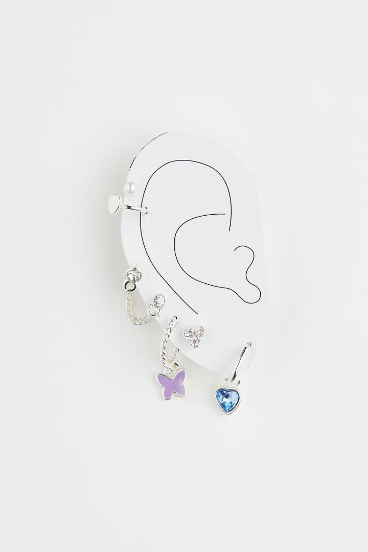 H & M - 6-pack Earrings And Studs - Silver