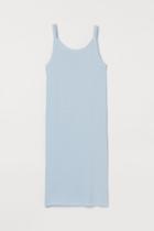 H & M - Ribbed Jersey Dress - Blue