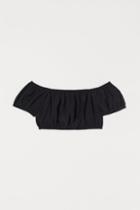 H & M - Off-the-shoulder Crop Top - Black