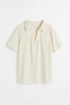 H & M - Terry Polo Shirt - White