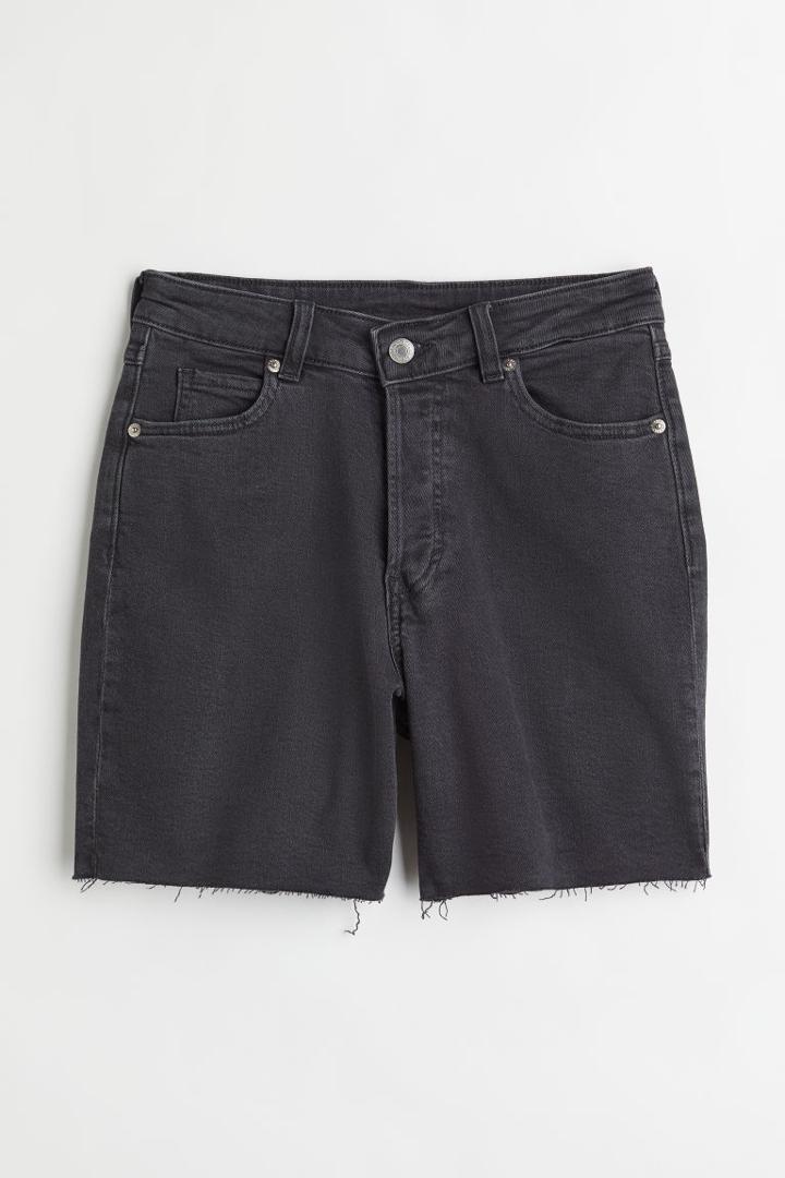 H & M - 90s Cutoff High Waist Shorts - Black