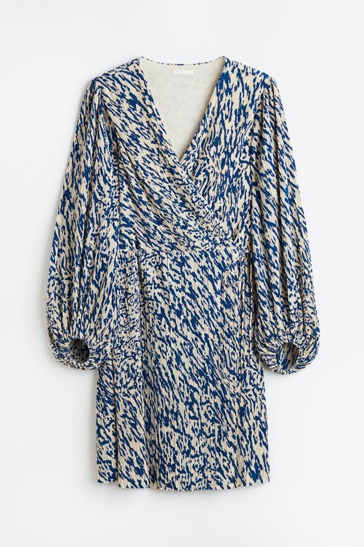 H & M - H & M+ Pleated Wrap Dress - Blue