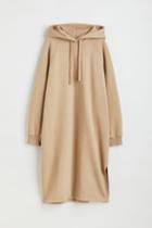 H & M - Hooded Sweatshirt Dress - Beige