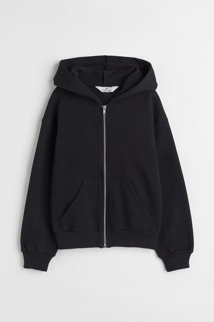 H & M - Oversized Hooded Jacket - Black