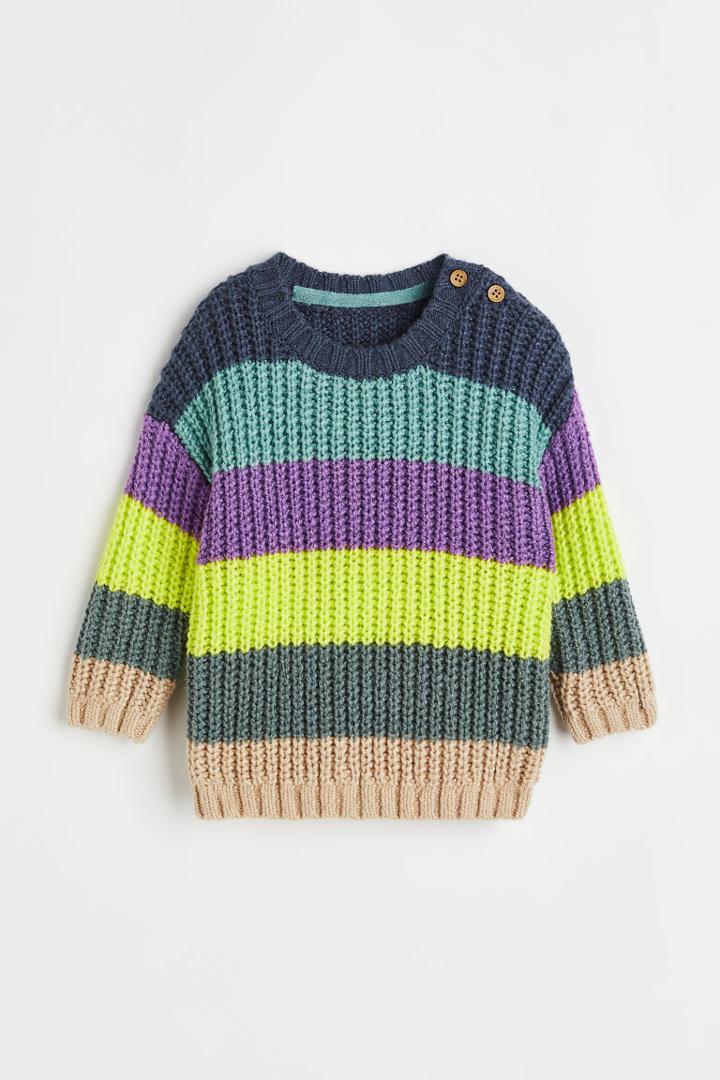 H & M - Rib-knit Sweater - Purple
