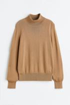 H & M - Fine-knit Turtleneck Sweater - Beige