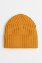 H & M - Rib-knit Wool Hat - Yellow