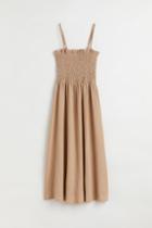 H & M - Smocked Dress - Beige