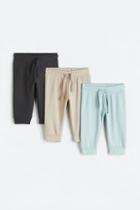 H & M - 3-pack Cotton Joggers - Turquoise