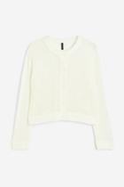 H & M - H & M+ Hole-knit Cardigan - White