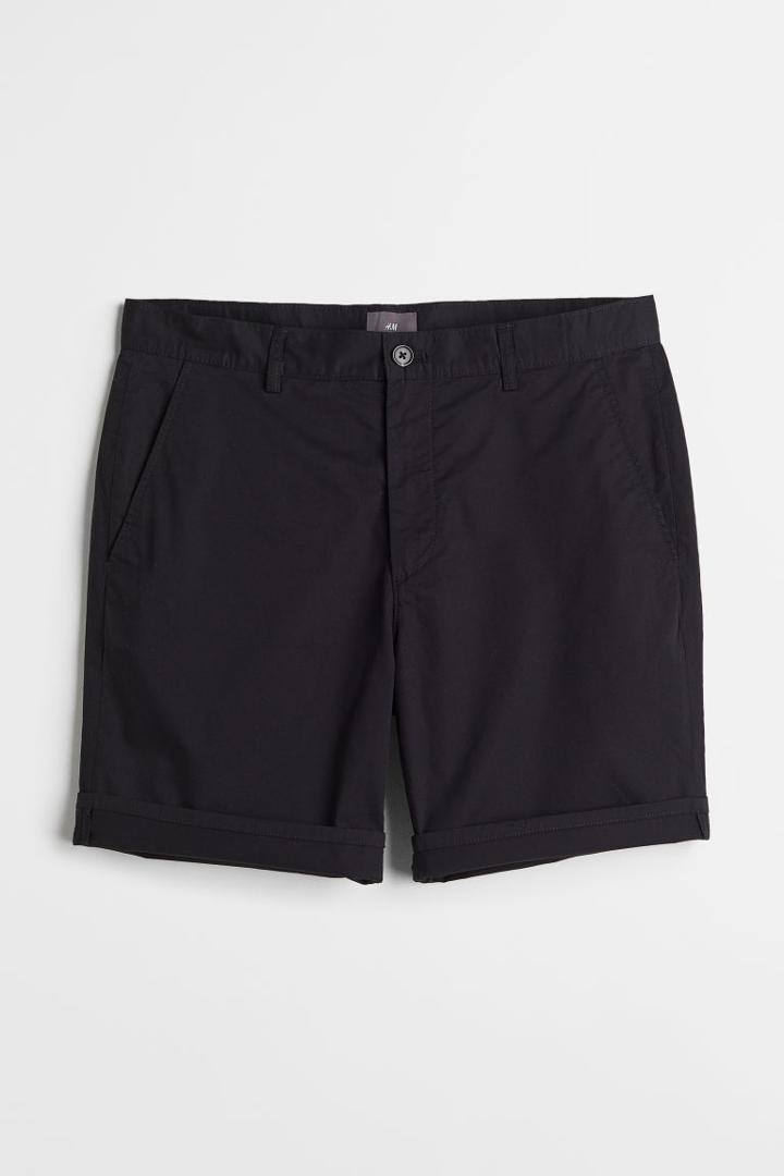 H & M - Regular Fit Chino Shorts - Black