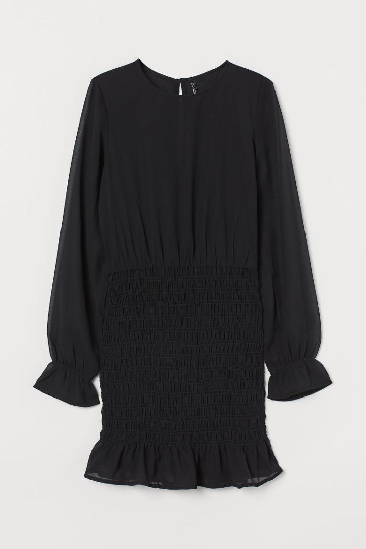 H & M - Smock-detail Dress - Black