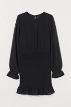 H & M - Smock-detail Dress - Black