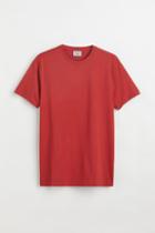 H & M - Slim Fit Premium Cotton T-shirt - Red