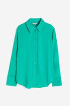 H & M - Pointed-collar Shirt - Green