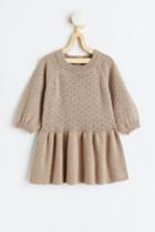 H & M - Pointelle-knit Cotton Dress - Brown