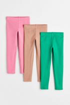 H & M - 3-pack Heavy Jersey Leggings - Green