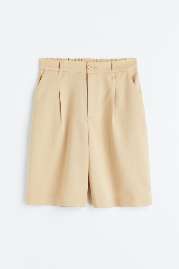 H & M - Twill Dress Shorts - Beige