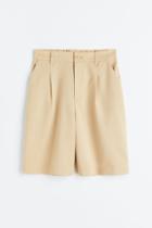 H & M - Twill Dress Shorts - Beige