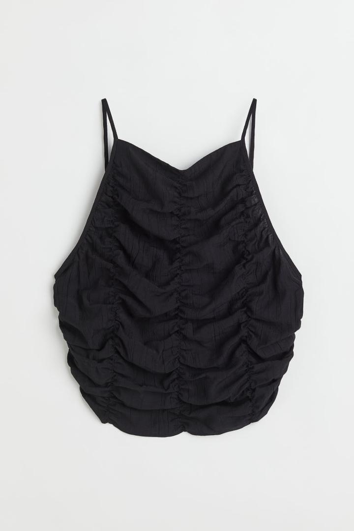 H & M - Gathered Top - Black