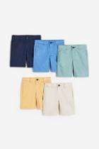 H & M - 5-pack Chino Shorts - Turquoise