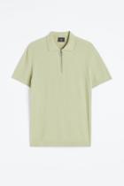 H & M - Slim Fit Half-zip Polo Shirt - Yellow