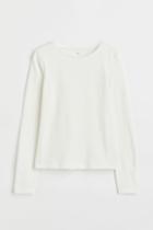 H & M - Cotton Jersey Top - White