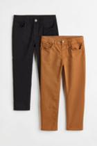 H & M - 2-pack Cotton Twill Pants - Black