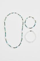 H & M - 3-pack Necklace And Bracelets - Green