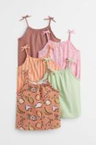 H & M - 5-pack Cotton Jersey Camisole Tops - Orange