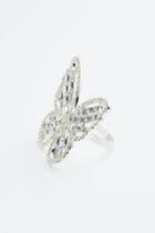 H & M - Butterfly-shaped Rhinestone Ring - Silver