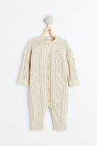 H & M - Cable-knit Jumpsuit - Beige