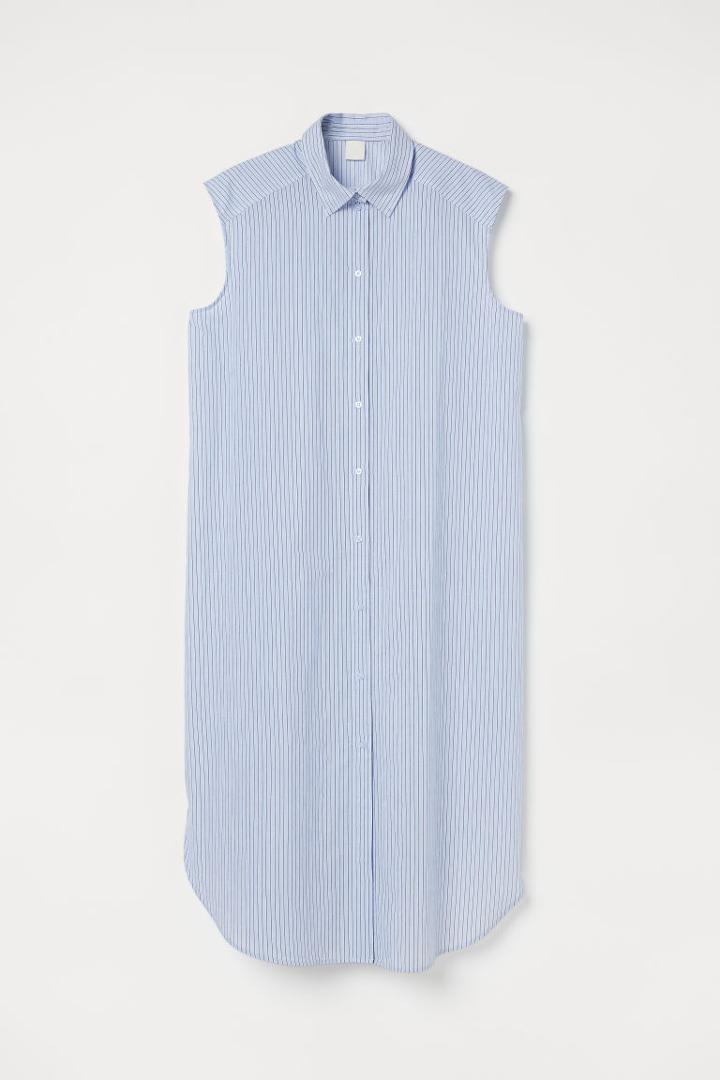 H & M - Cotton Shirt Dress - Blue