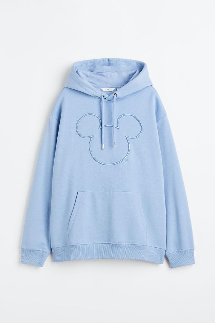H & M - Hoodie With Motif - Blue