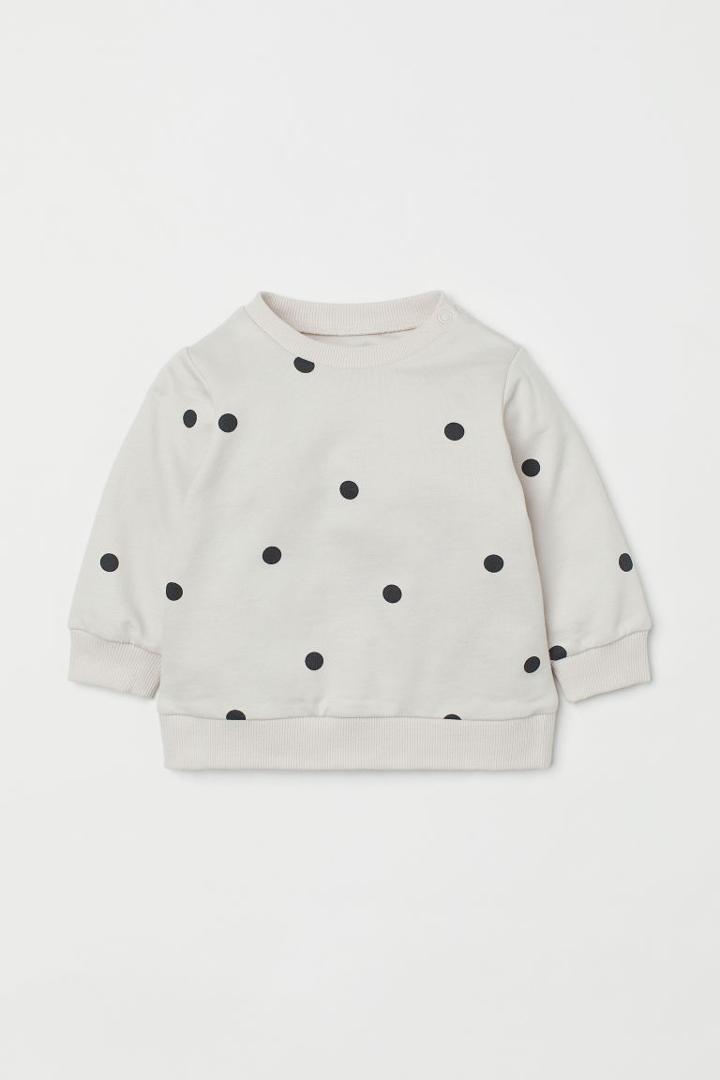 H & M - Cotton Sweatshirt - Beige