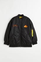 H & M - Oversized Fit Bomber Jacket - Black