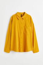 H & M - Oversized Corduroy Shirt - Yellow