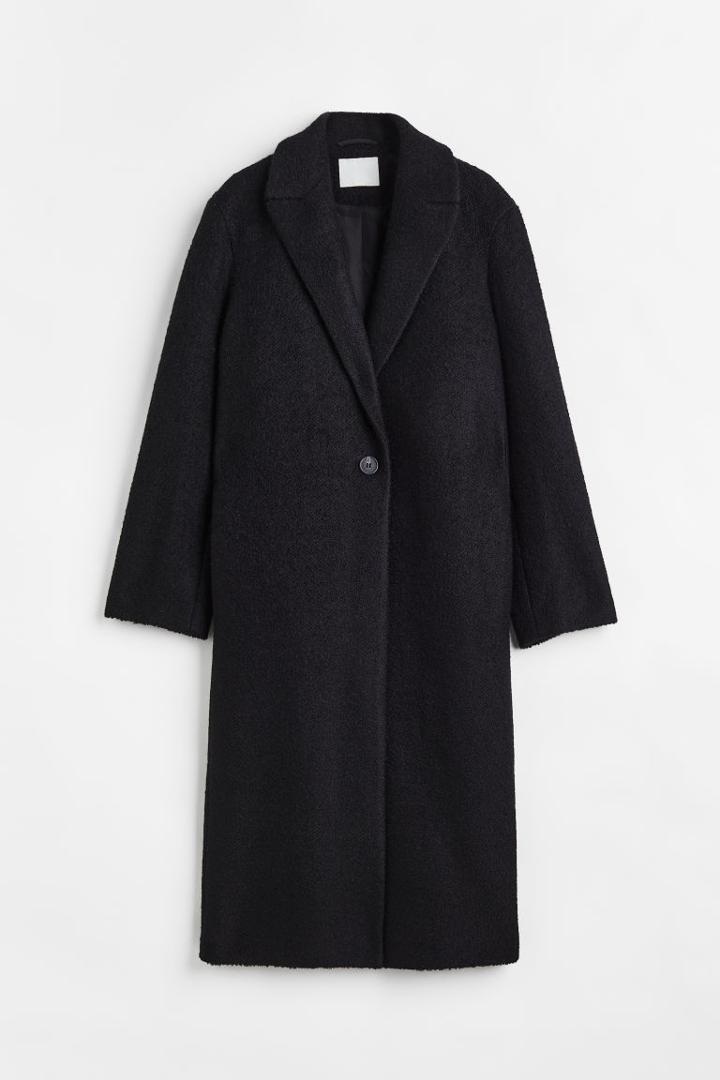H & M - Oversized Twill Coat - Black