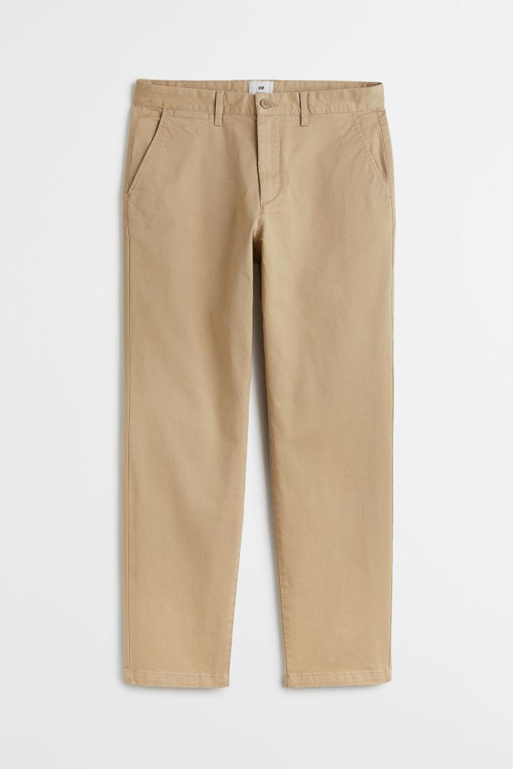 H & M - Regular Fit Cotton Chinos - Beige