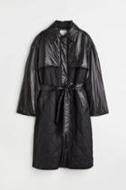 H & M - Oversized Quilted Coat - Black