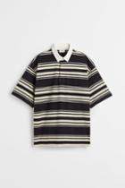 H & M - Oversized Fit Short-sleeved Rugby Shirt - Black