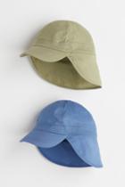 H & M - 2-pack Cotton Sun Hats - Blue