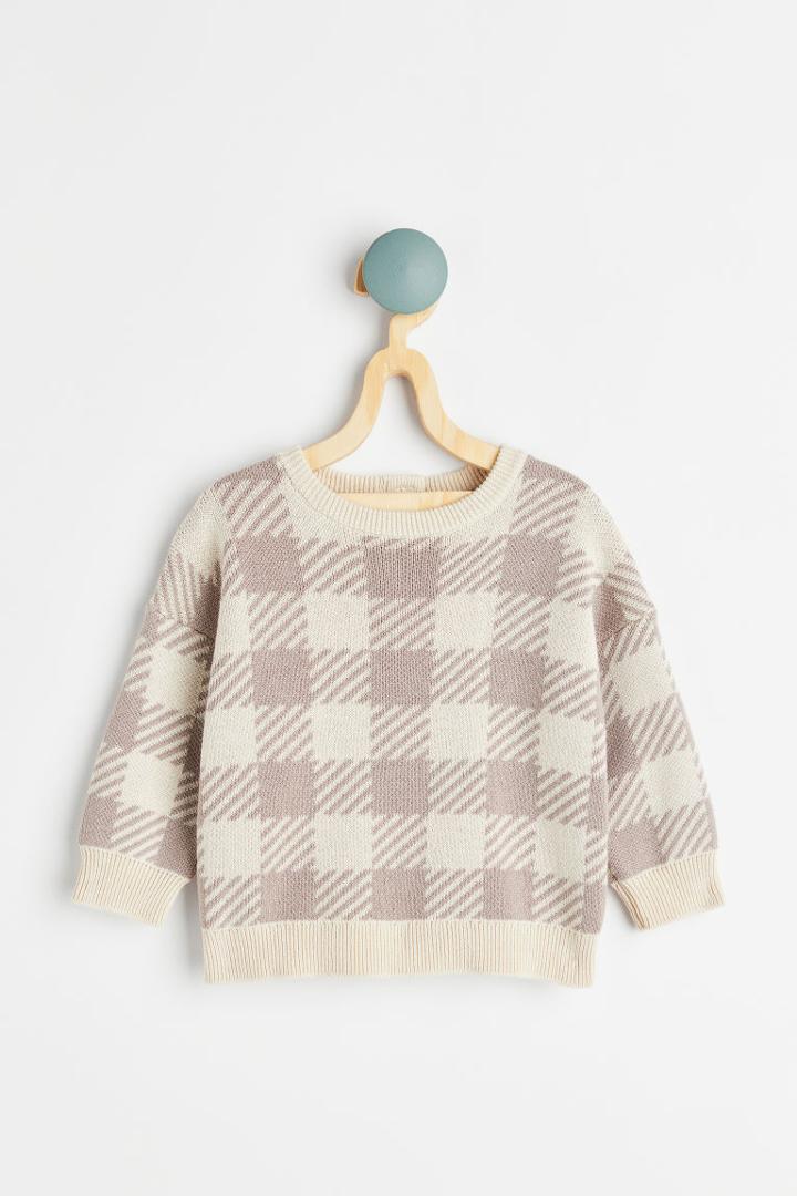 H & M - Jacquard-knit Cotton Sweater - Brown