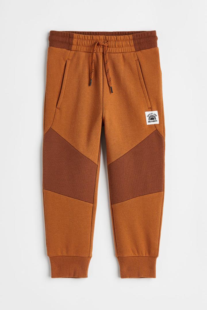 H & M - Reinforced-knee Joggers - Orange