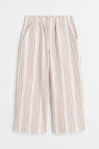 H & M - Wide-leg Linen-blend Pants - Orange