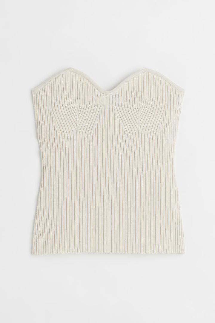 H & M - Rib-knit Tube Top - Brown
