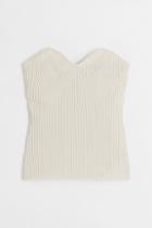 H & M - Rib-knit Tube Top - Brown